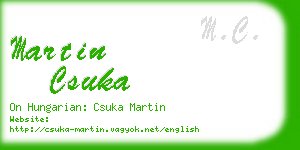 martin csuka business card